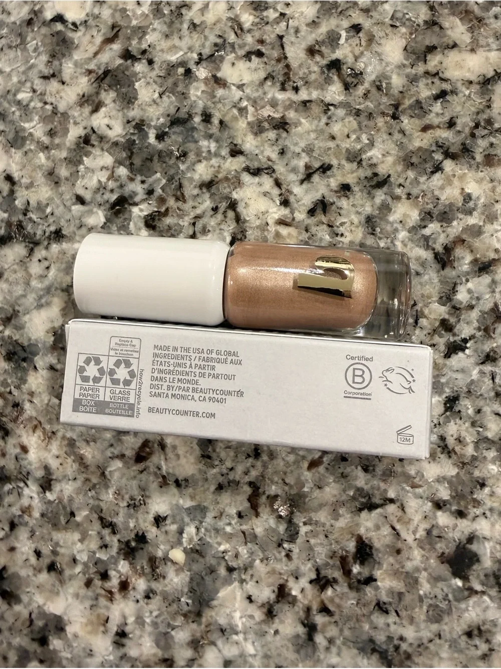 beautycounter Champagne Peach-Gold Aura Lid Glow Cream Shadow